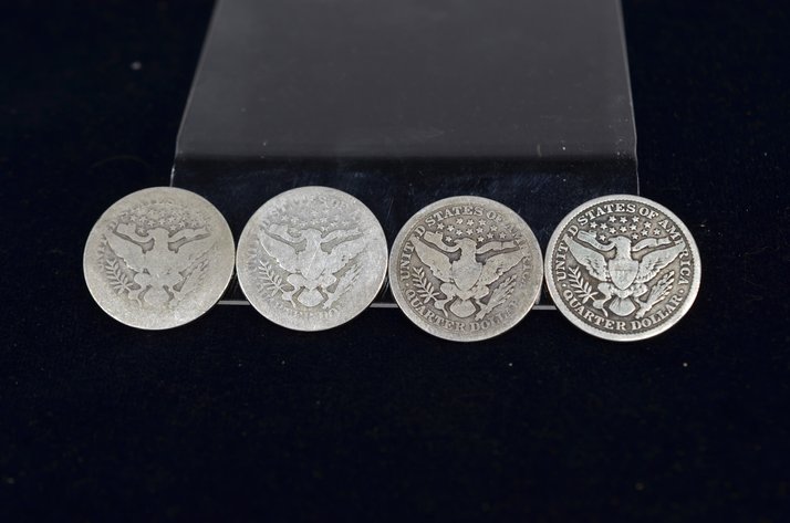 Image for (4) Barber Quarter Dollar