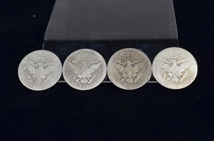 Image for (4) Barber Quarter Dollar