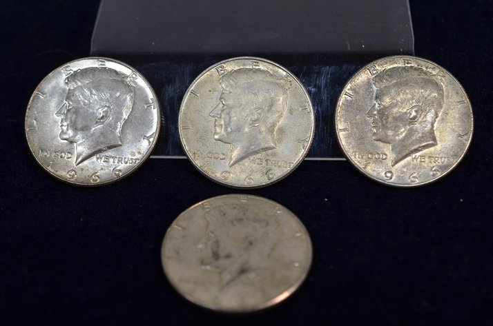 Image for (4) 1966 Kennedy Half Dollar