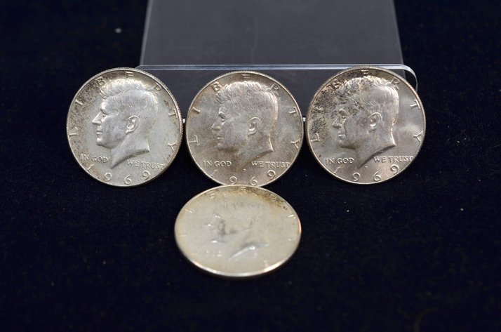 Image for (4) 1969 Kennedy Half Dollar