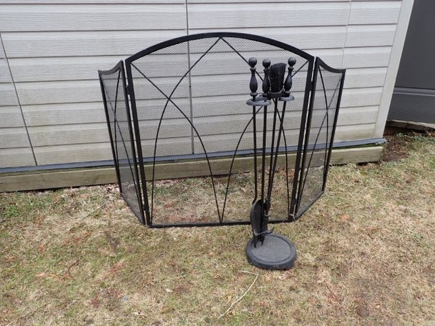 Image for Fireplace Screen & Pokers Set