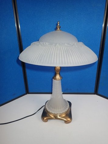 Image for Lalique Style Lamp with Brass