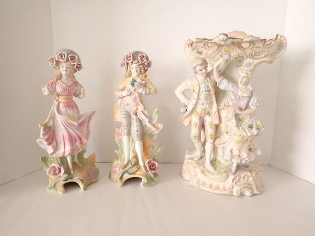 Image for Antique Figural Mantle Vase +