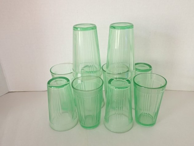 Image for MCM Uranium Fluted Juice Glasses