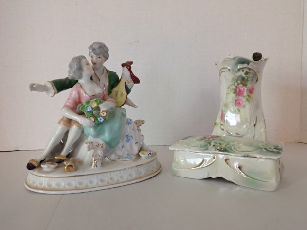 Image for R.S. Prussia Style Hat Pin Holder & Trinket Pieces