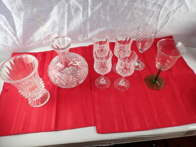 Image for Crystal Carriage, Vase & Wine Glasses