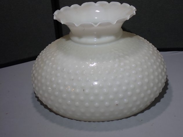 Image for Vintage White Milk Glass Hobnail Lamp Shade