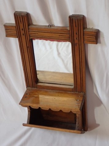 Image for Wooden Shelf with Mirror