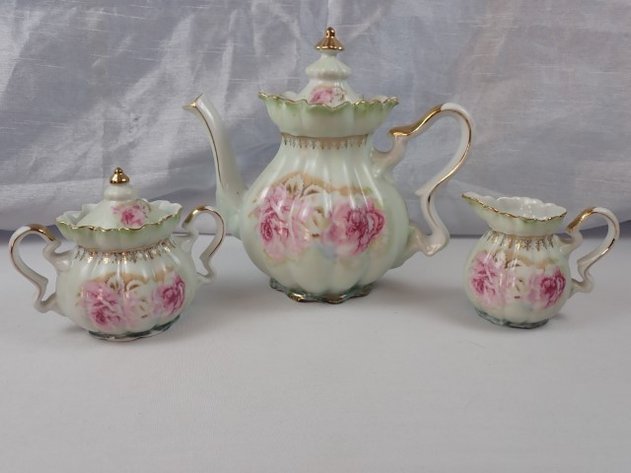 Image for Vintage Nippon Teapot, Sugar & Creamer Set