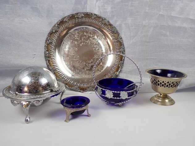Image for Vintage Silver-Plated Condiment Set