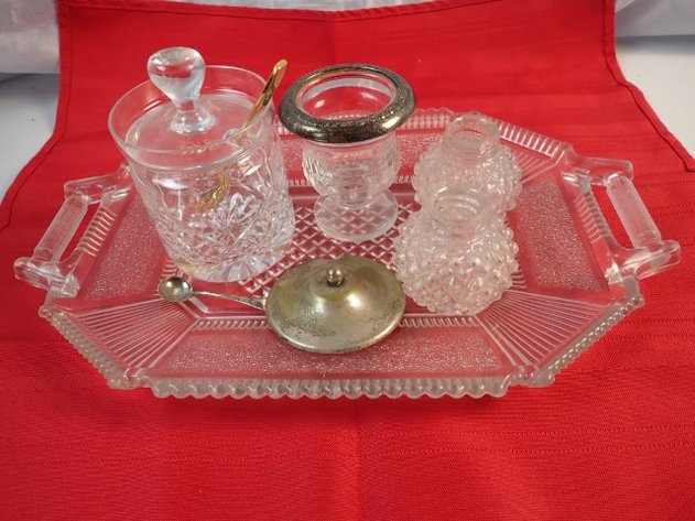 Image for Silver-Plated Cut Glass Cruet Set