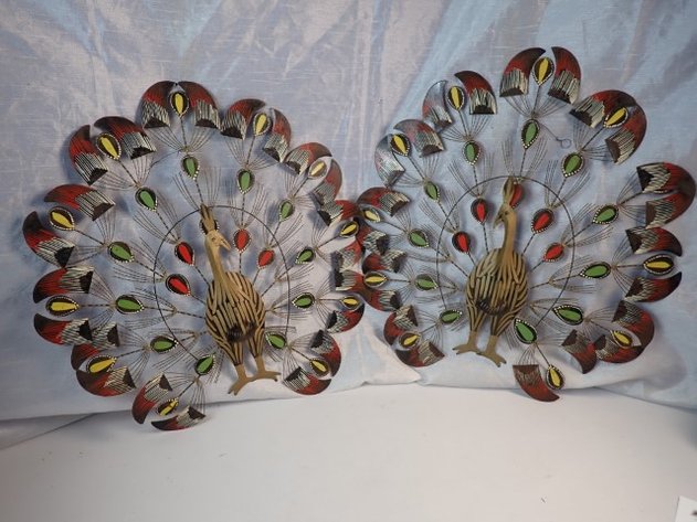 Image for MCM Metal Peacock Sculptures