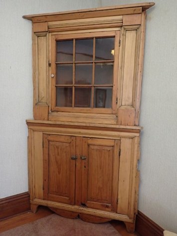 Image for Primitive Pine Corner Cabinet