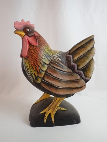 Image for Vintage Hand-Carved Rooster