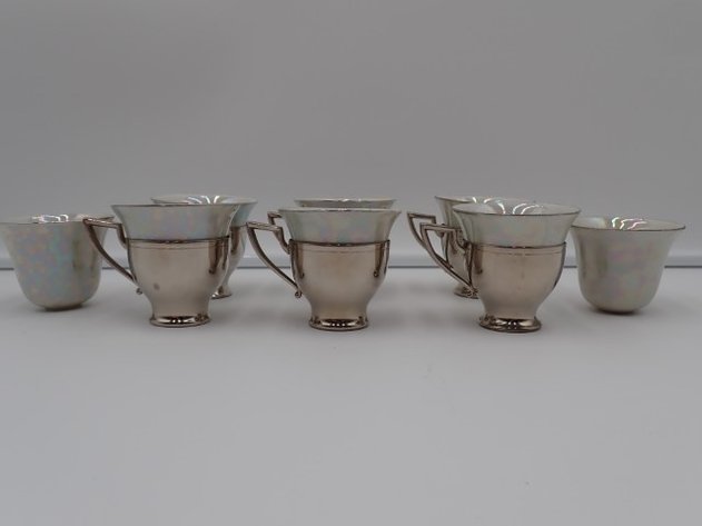 Image for 6 OHIO Art Company Lustreware Tea Cups