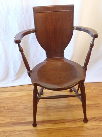 Image for Antique Wood Open Arm Chair