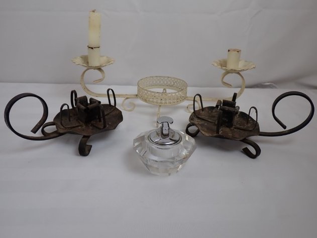 Image for MCM Wrought Iron Candle Holders