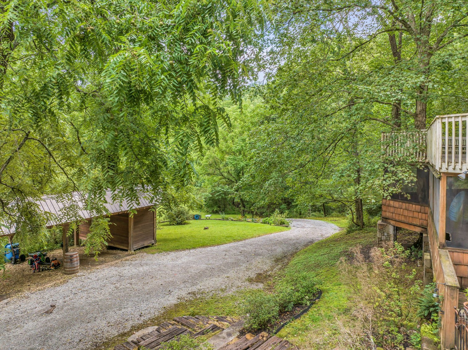 Image for Caney Fork Creek - 22 acres of Amazing Nature + Comfortable Old Log Cabin + Guest House + Shop