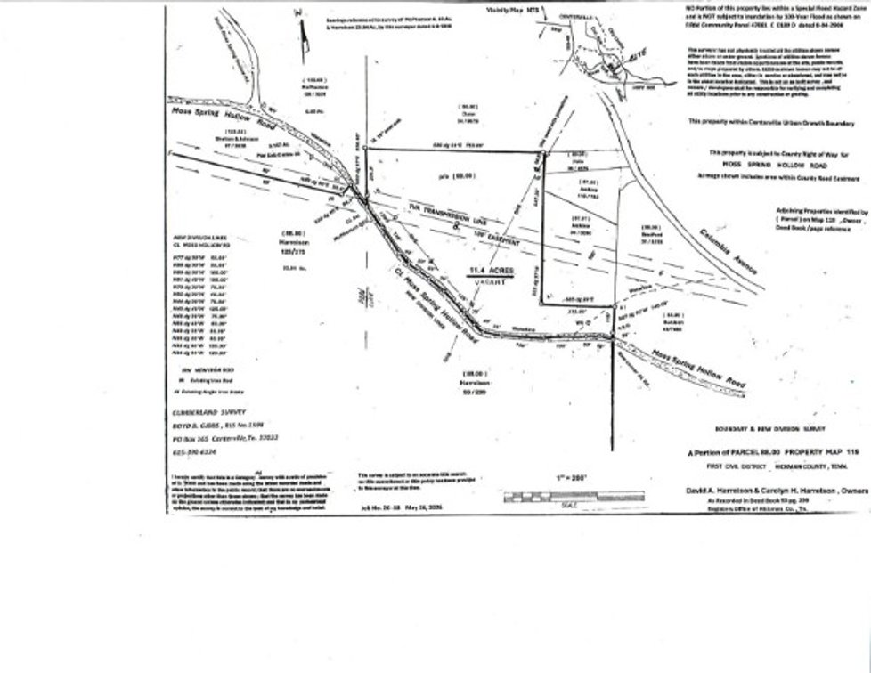 Image for 11.4 acres on Moss Spring Hollow Rd - City Water and Electric Service Lines cross the property