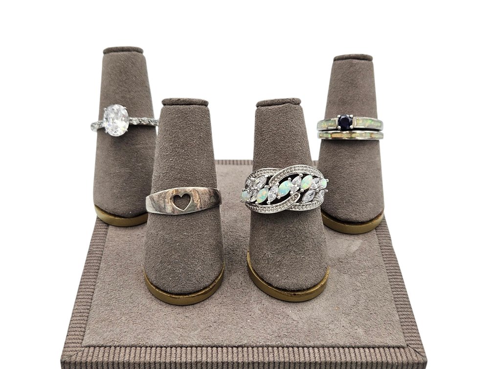 Sterling Rings Lot - Opal/CZ and More (V)