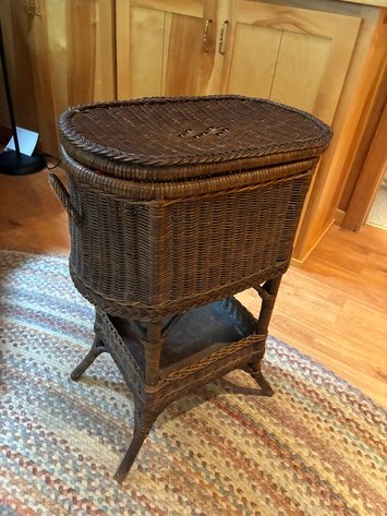 Image for Wicker sewing notions basket
