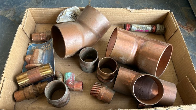 Image for Copper pipe fittings, assorted sizes and styles