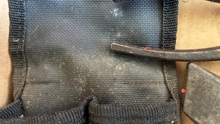 Image for Hammer, speed square, pliers, wire cutter, cement tool