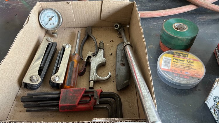 Image for Electrical tape, small engine fuel filters, air compressor gauge