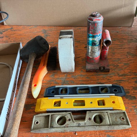 Image for Wire brush, rubber mallet, hack saws, hydraulic bottle jack