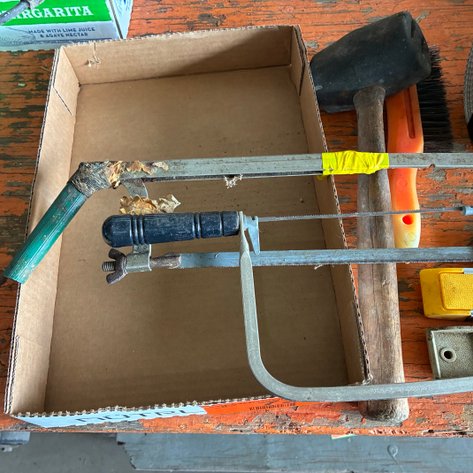 Image for Wire brush, rubber mallet, hack saws, hydraulic bottle jack