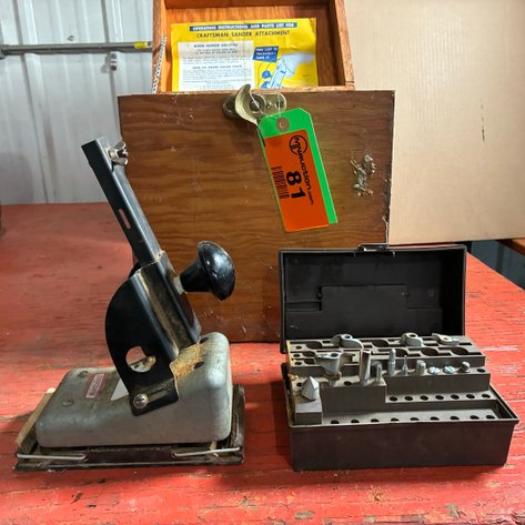 Image for Craftsman router bits and sander drill accessory with wood case