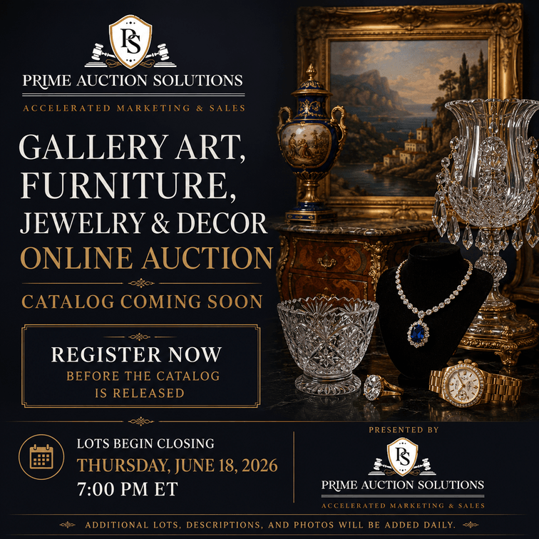 Image for Gallery Art, Furniture, Jewelry, and Decor Online Auction