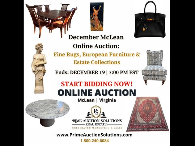 Image for December McLean Online Auction: Fine Rugs, European Furniture & Estate Collections