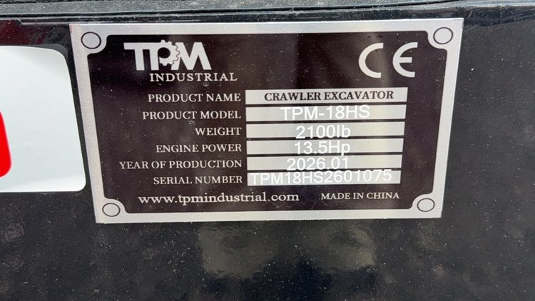 Image for 2026 TPM-18HS MINI EXCAVATOR