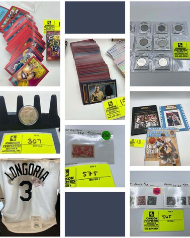 Image for Large Collection of Collectible Trading Cards,  Sport Memorabilia, Coins and Stamps