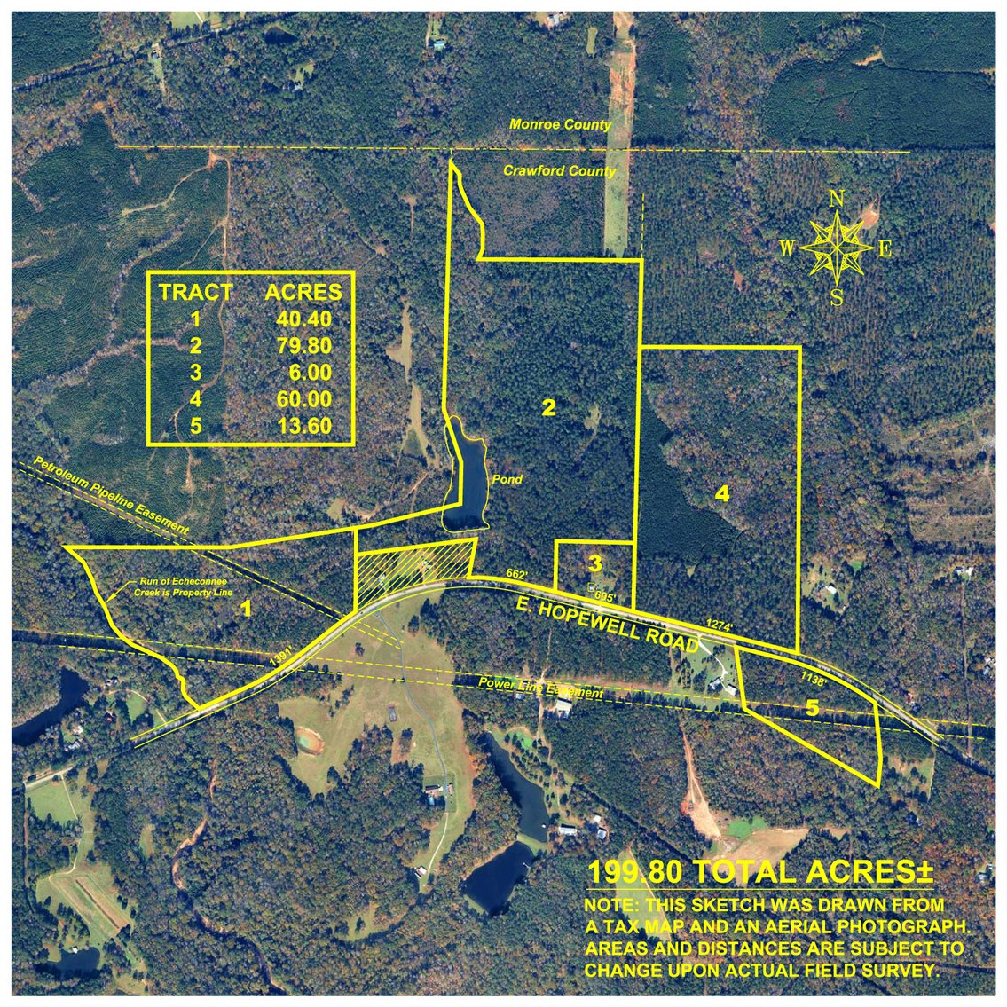 Image for Margaret Kenworthy Estate - 199+/- Total Acres - 1,760 SF Southern Charm Home - Planted Pine, Hardwoods & Pond - Echeconnee Creek Frontage