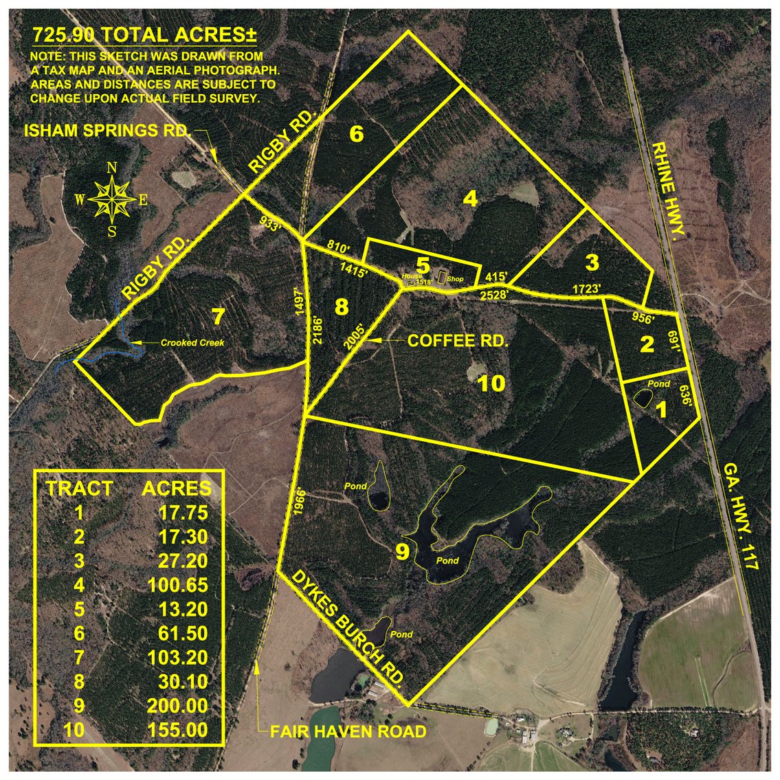 Image for Coffee Plantation - 725± Acres - Dodge County, Georgia - Premier Recreational, Timber & Investment Property - Offered Divided & As A Whole