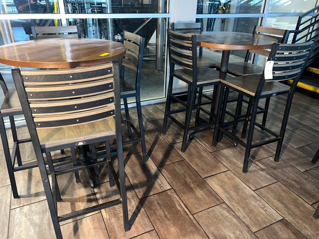 Image for (2) 40in High Top Table and (8) Chairs