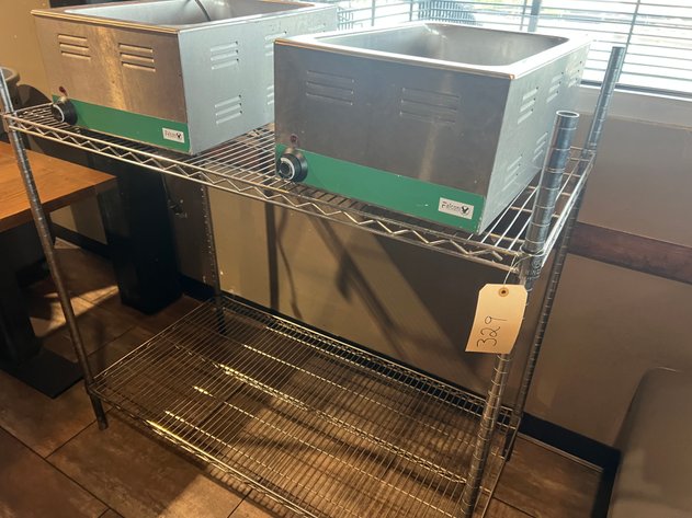 Image for (2) FALCON Pan Warmers and Stainless Shelving