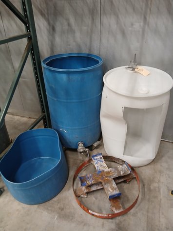 Image for Lot of CIP/COP Soaking Drums with (3) Rolling Drum Dollies