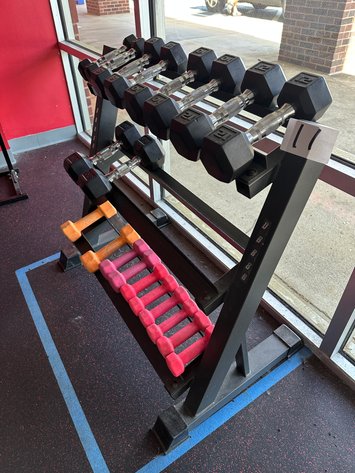 Image for DRB86 3-Shelf Dumbbell Rack w/ (10) Assorted Dumbbell Sets