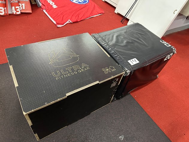Image for (2) 20in-24in-30in Plyoboxes - (1) Wooden ULTRA FITNESS, (1) Foam / Vinyl Cover