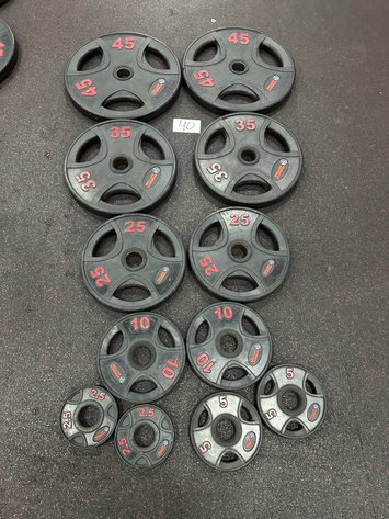 Image for Complete Bumper Plate Set - (2) 45 lbs, (2) 35 lbs, (2) 25 lbs, (2) 10 lbs, (2) 5 lbs, (2) 2.5 lbs