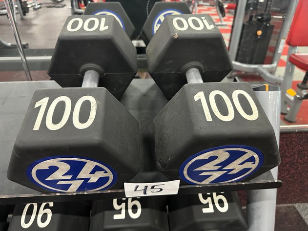Image for Set of 100 lbs Urethane Hex Dumbbells