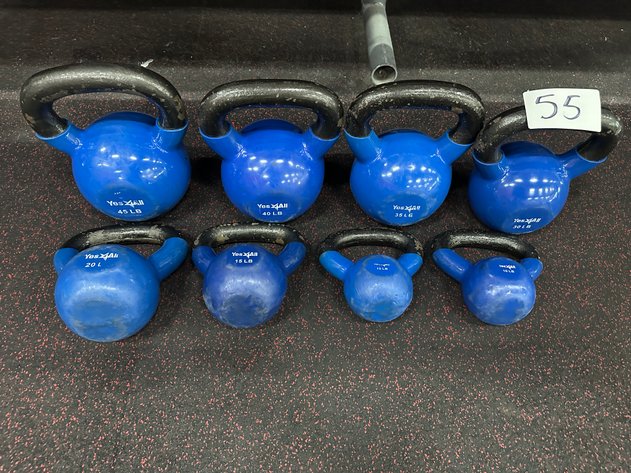 Image for Set of (7) YES 4 ALL Kettlebells - 45lb, 40lb, 35lb, 30lb, 20lb, 15lb, (2) 10lb