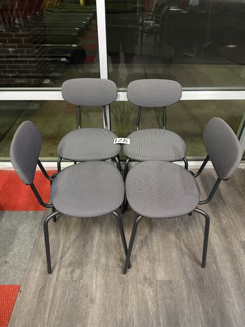 Image for (4) Gray Fabric / Black Metal Frame Chairs