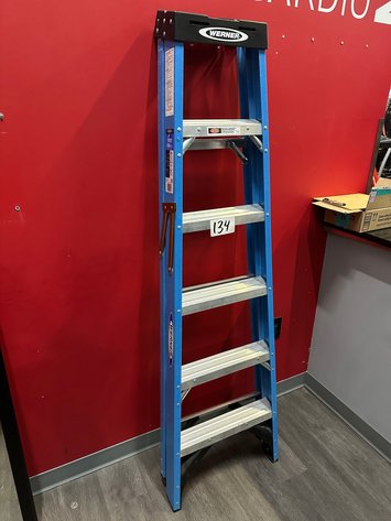 Image for WERNER 6ft Blue Fiberglass Ladder