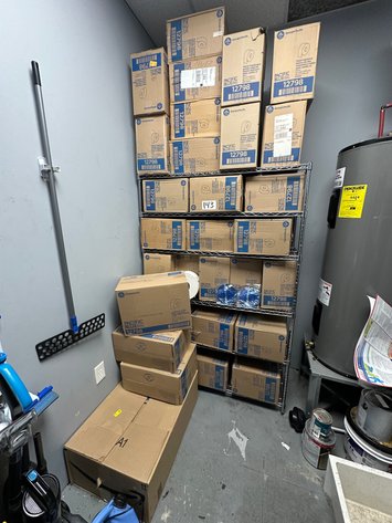 Image for Approx. (32) Cases of Jumbo Jr. 2-Ply Commercial Toilet Paper - GP Pro 12798 and HEX Metal Shelving Unit