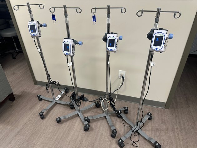 Image for Lot of (4) EITAN MEDICAL Sapphire Multi Therapy Infusion Pump on Mobile Stand