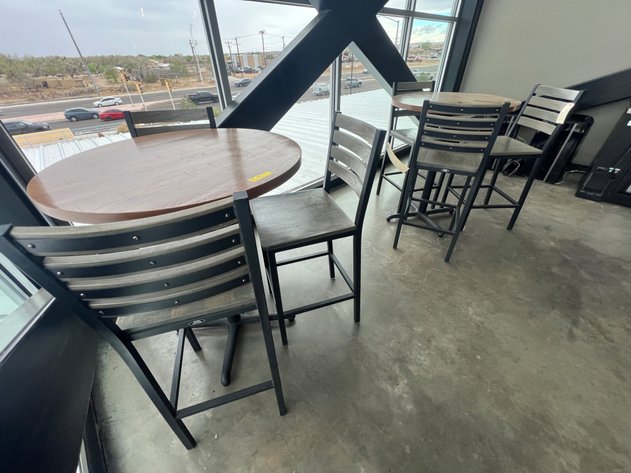 Image for (2) 40in High Top Table and (6) Chairs